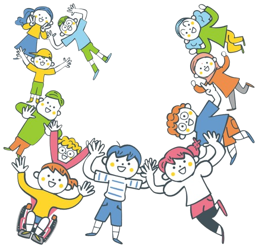 車いすと子供の輪