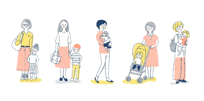お母さんと子供のグループのイメージ