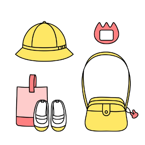 幼稚園女児の持ち物のイメージ
