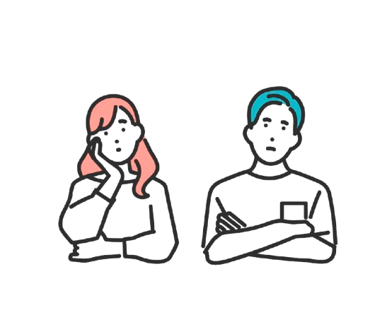 考える男女のイメージ