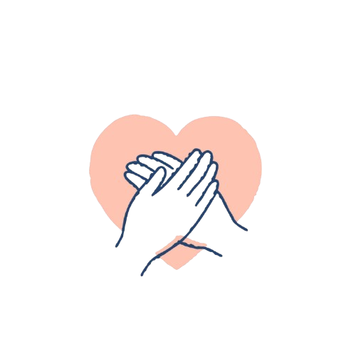 ハートと重ねる手のイメージ