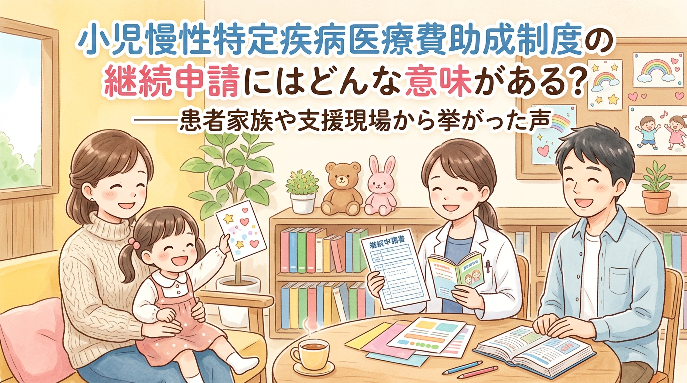イメージ 小児慢性特定疾病医療費助成制度の継続申請にはどんな意味がある? イメージ 小児慢性特定疾病医療費助成制度の継続申請にはどんな意味がある?