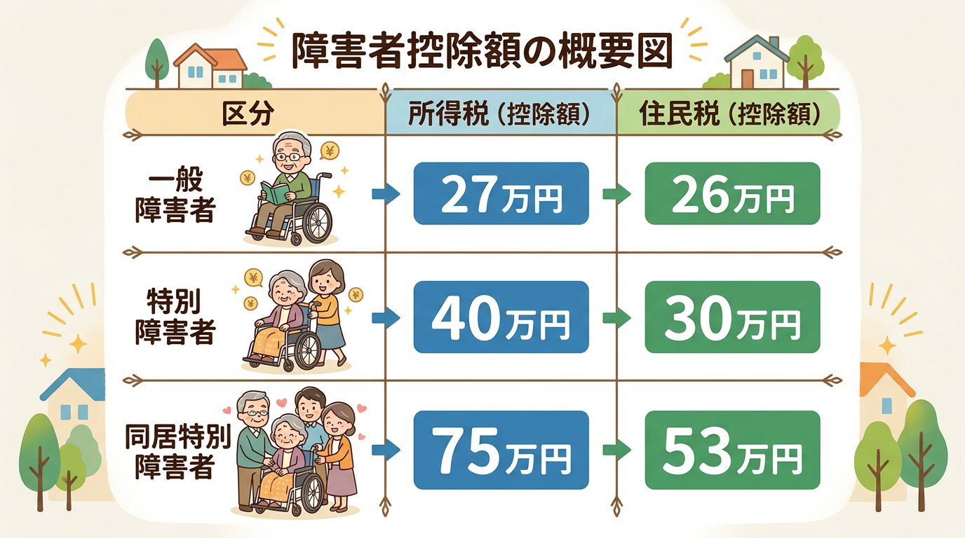 イメージ　所得税・住民税の障害者控除で節税